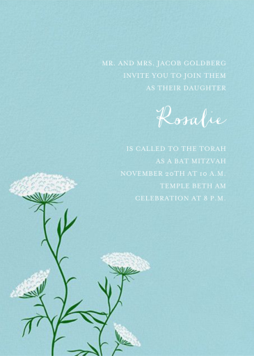 Queen Anne's Lace - Bar & Bat Mitzvah Invitation by Paperless Post
