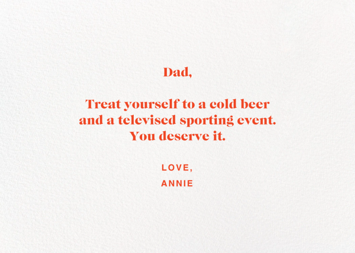 All Rosy (Dylan Mierzwinski) - Father's Day Card by Red Cap Cards - Back