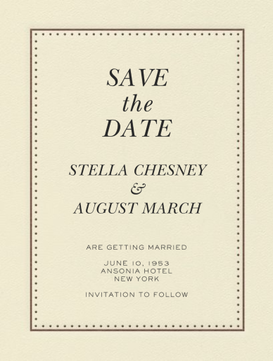 Sharon (Save the Date) by Crane & Co.