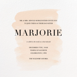 Basic Brushstroke - Bar & Bat Mitzvah Invitation by Sugar Paper