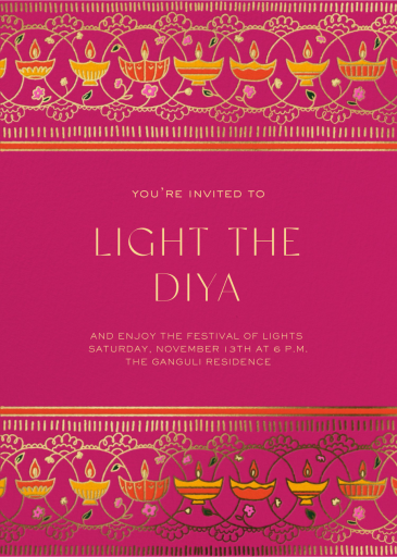 Lamp Lighting - Diwali Invitation by Paperless Post