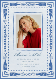 Photo Blue Bottle 60th Invitation