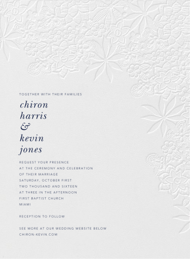 Floral Guipure - Valentine's Day Invitation by Oscar de la Renta