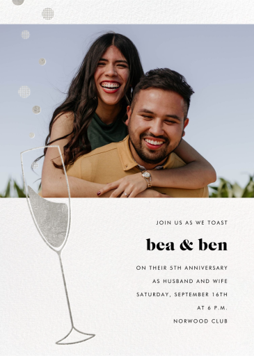 Champagne Flute (Photo) - Anniversary Invitation by Paperless Post