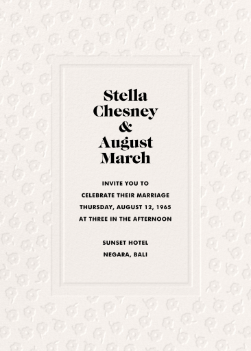 Minimalist Embossed Invitation