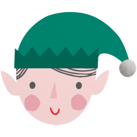 Blushing Elf - Christmas Card by Meri Meri