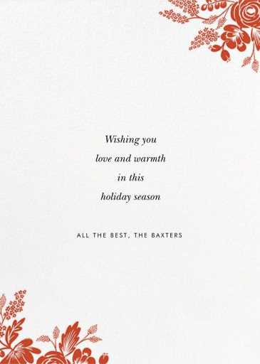 Heather and Lace (Photo) - Corners - Holiday Card by Rifle Paper Co. - Back