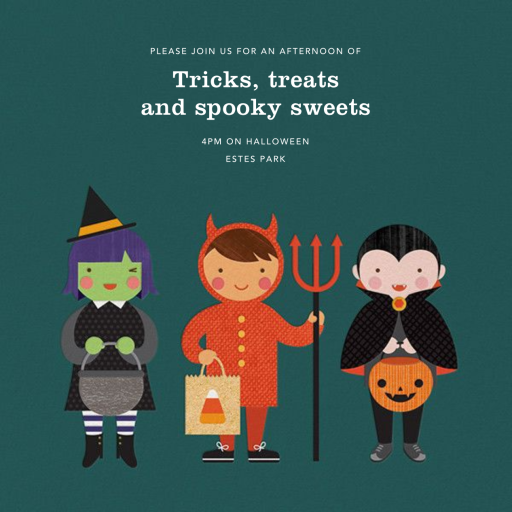Tricky Trio - Halloween Invitation by Petit Collage