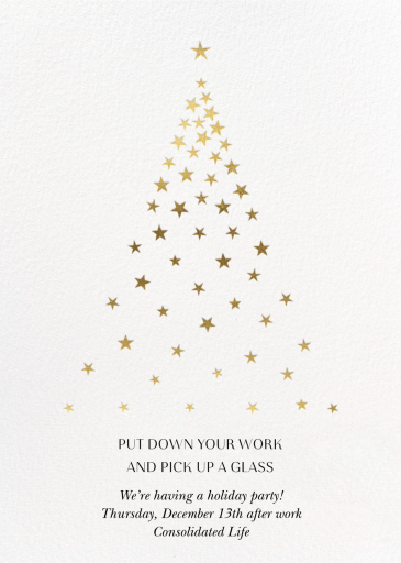Starry Golden Tree - Corporate Holiday Party Invitation by Paperless Post