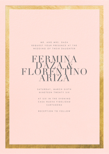 Simple Gold Border - Wedding Invitation by Paperless Post