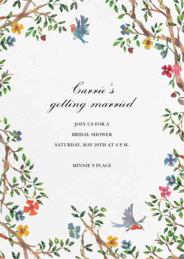 Birds on Bowers - Bridal Shower Invitation by Happy Menocal