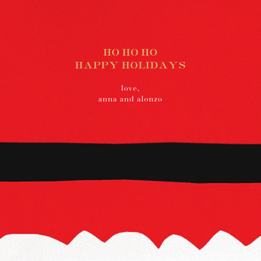 Ho Ho Ho Santa Belt - Christmas Card by kate spade new york - Back