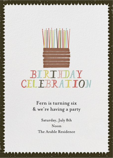Chocolate Cake - Birthday Invitation by Mr. Boddington's Studio