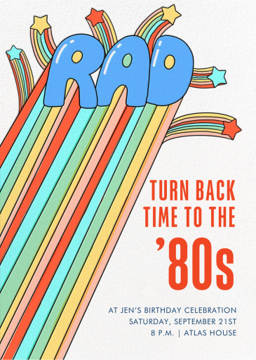 Rad Trail - '80s Theme Party Invitation by Hello!Lucky
