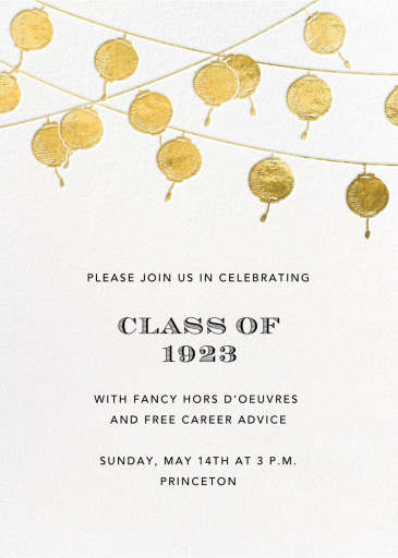 Golden String Lanterns - Graduation Party Invitation by Paperless Post