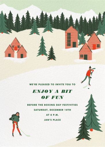 Holiday Hockey (Tall) - Winter Party Invitation by Paperless Post