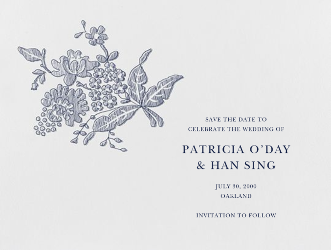 Hydrangea Lace II Save The Date - Save the Date by Oscar de la Renta
