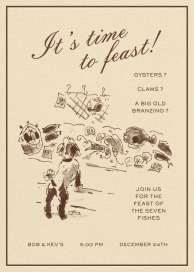 Fish Market - Christmas Party Invitation by Sam Crosby