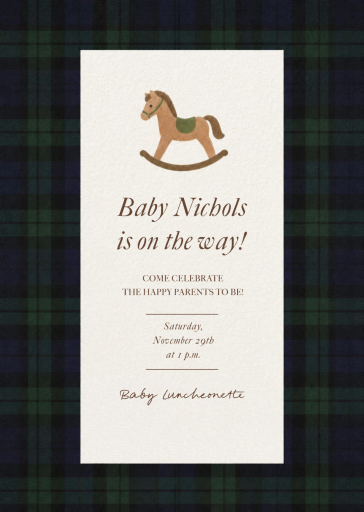 Plaid Rocking Horse Invitation