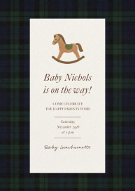 Plaid Rocking Horse Invitation
