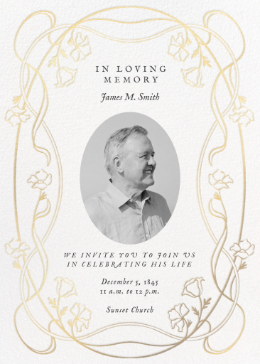Blooming Garland - Memorial Service Invitation by Paperless Post