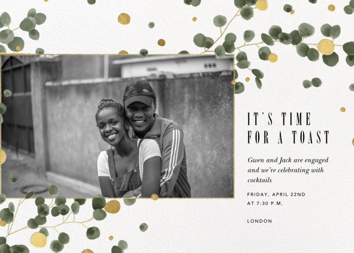 Golden Eucalyptus Photo - Engagement Party Invitation by Paperless Post