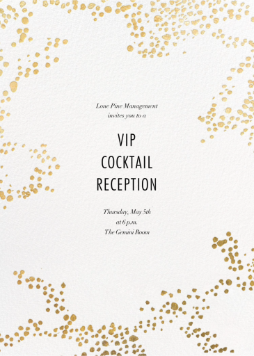 Metallic Paint Splatter - Cocktail Party Invitation by Kelly Wearstler