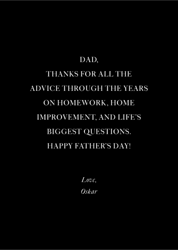 Dad Powers - Father's Day Card by Party of One - Back