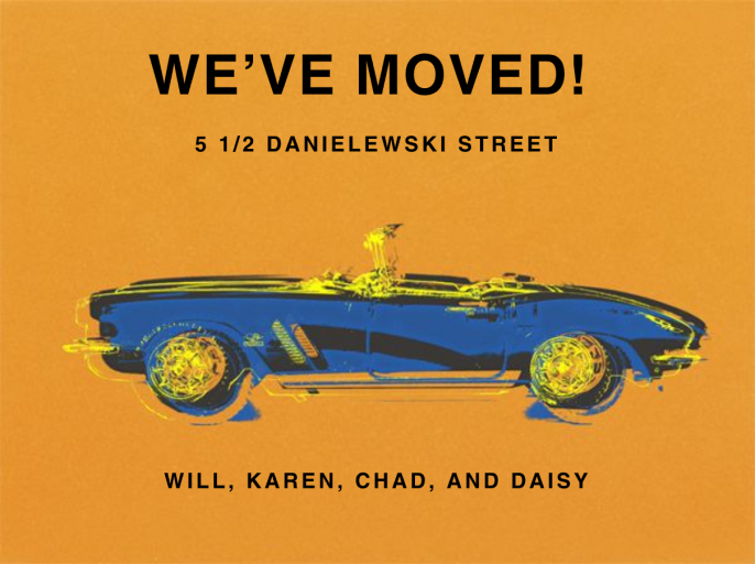 Top Down Chrome Spinning - Announcement by Paperless Post