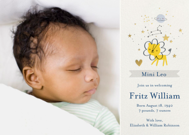 Star Sign Photo - Birth Announcement by Little Cube