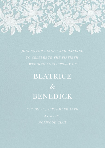 Leaf Lace I - Celebration Invitation by Oscar de la Renta