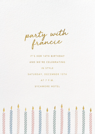 Lit Candles - Invitation by Sugar Paper