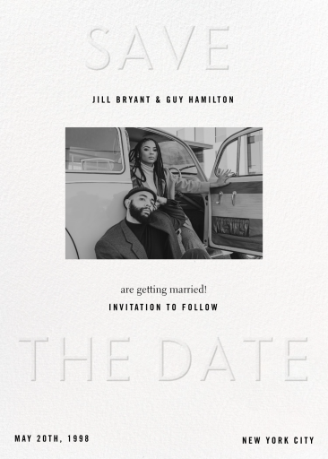 Embossed Letters - Save the Date by Paperless Post