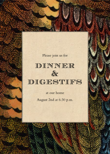 Pheasant Plumage - Dinner Party Invitation by John Derian