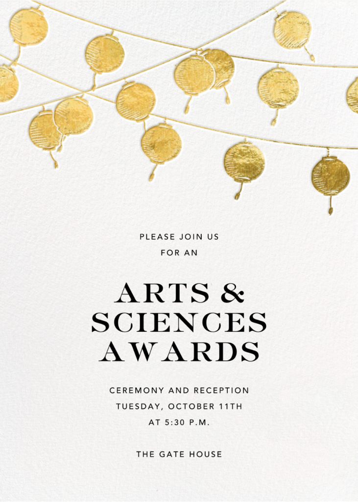 Golden String Lanterns - Awards Ceremony Invitation | Send online ...