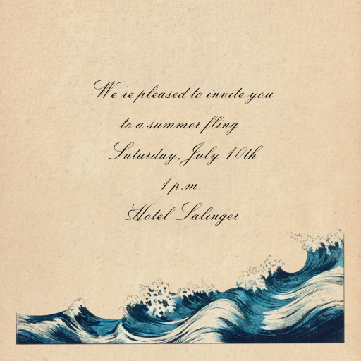 Rough Waves - Party Invitation by John Derian