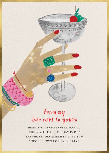 Raised Glass - Holiday Cocktail Party Invitation by Mr. Boddington's Studio