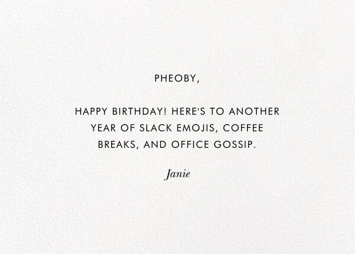 Juliet Rose Birthday - Birthday Card by Rifle Paper Co. - Back