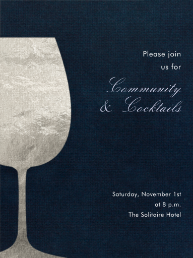 Wineglass Foil - Cocktail Party Invitation by paperless_post