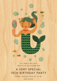 Mermaid Princess - First Birthday Invitation by Petit Collage
