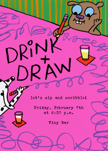 Drink and Draw - Invitation by Gentle Thrills