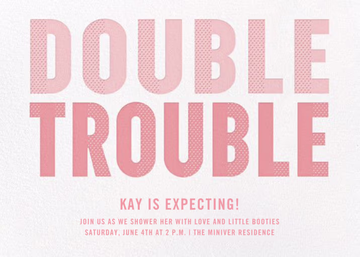 Double Trouble - Baby Shower Invitation by Paperless Post
