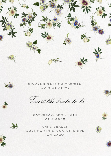 Passiflora Caerulea - Bridal Shower Invitation by Oscar de la Renta
