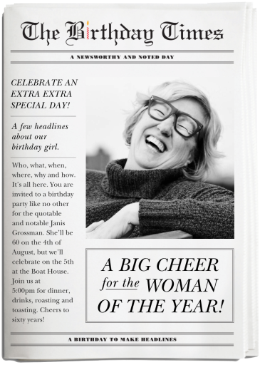 The Birthday Times - Birthday Invitation by Cheree Berry Paper & Design