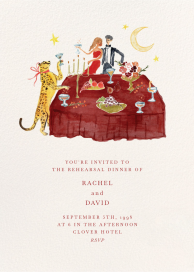 Leopard and Lovers - Rehearsal Dinner Invitation by Ten Story Stationery