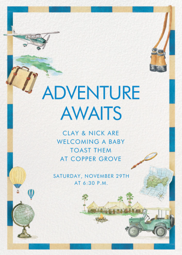 Watercolor Adventure Invitation