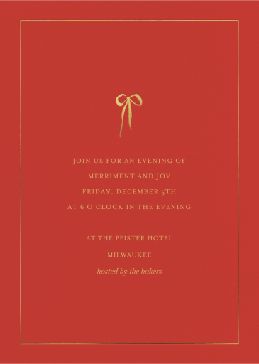 Golden Bow - Corporate Holiday Party Invitation by Sugar Paper
