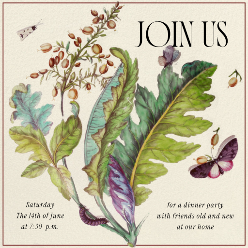 Leafy Greens - Dinner Party Invitation by The V&A