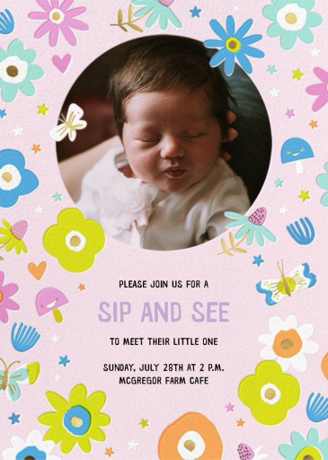 Star Flowers - Sip and See Invitation by Hello!Lucky