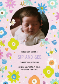 Star Flowers - Sip and See Invitation by Hello!Lucky
